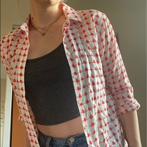 Madewell checked long sleeve cotton button down
